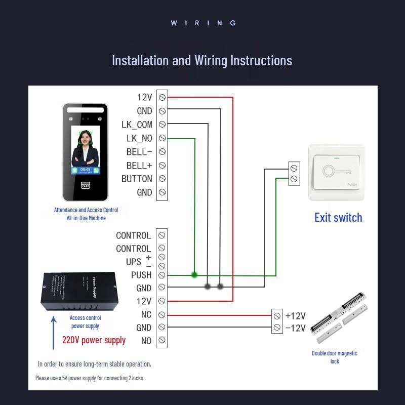 Realand Access Control & Time Attendance System CN plug (adapter included)
