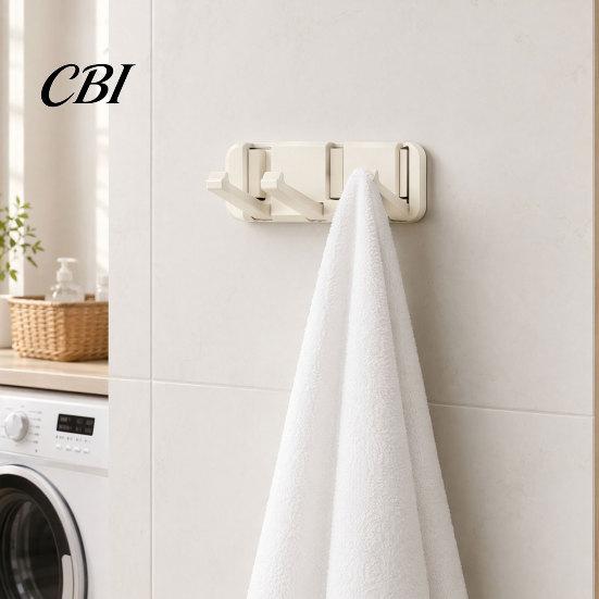 Over Door Hook Rack The Hanger Hooks, Foldable No Drilling Adhesive Coat Rack, Space Saving Hooks Organizer, for Coats Bags Towels Scarves Keys Self