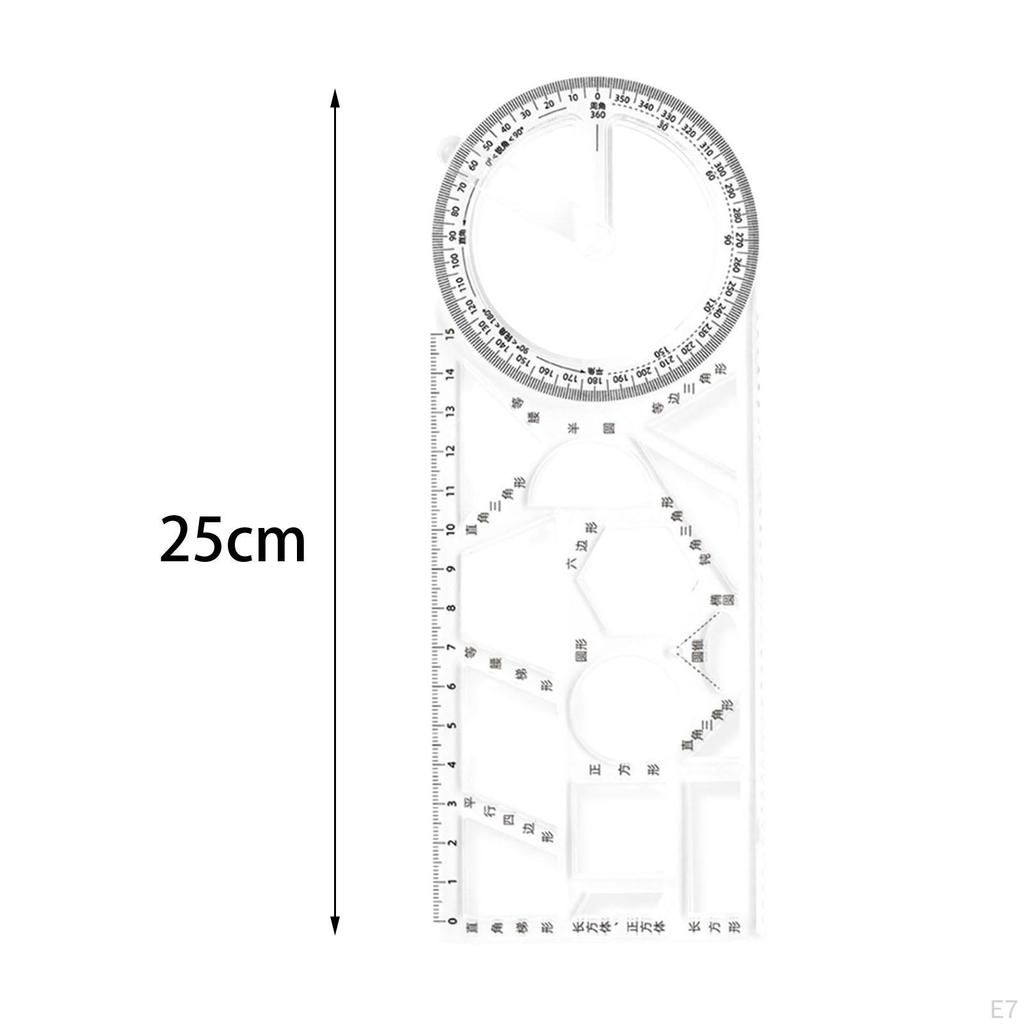 Geometric Ruler Drawing Template Measuring Plastic Draft Rulers for School