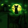 Halloween Luminous Bats Black Cats Bedroom Living Room Home Background, Atmosphere Decorative Wall Stickers