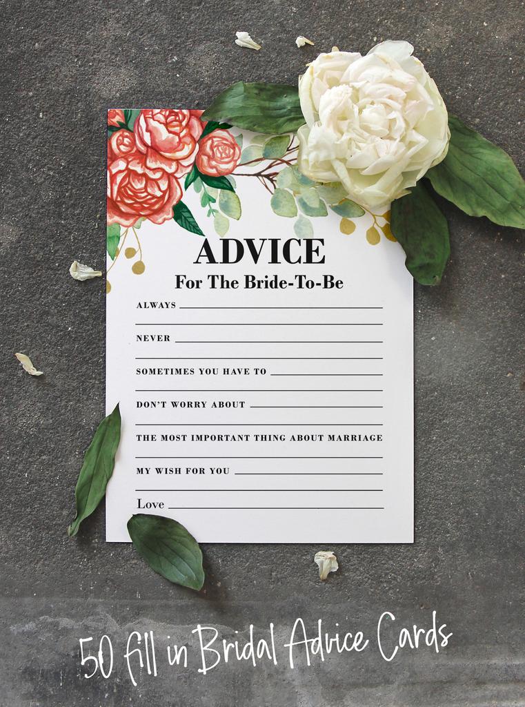 Inkdotpot Игры для свадебного душа Советы для невесты Набор из 50A FloralA Mad Libs Игра