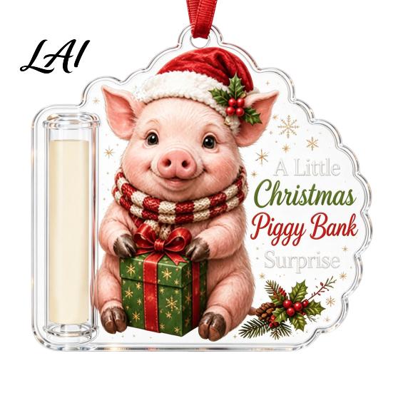 Money Clip for Christmas Tree Cash Gift Holder Ornament Cute Dog Clear Decorative Gift Xmas Hanging Decoration Holiday Party Supplies Favors