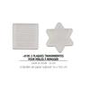 2 plaques transparentes 8 cm pour perles à repasser (carré, étoile) + 2 feuilles papier sulfurisé 16x19,5 cm