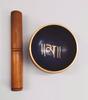Purple-Gold Singing Bowl with Wooden Stack, Purple-Gold Singing Bowl and Wooden Striker Stick