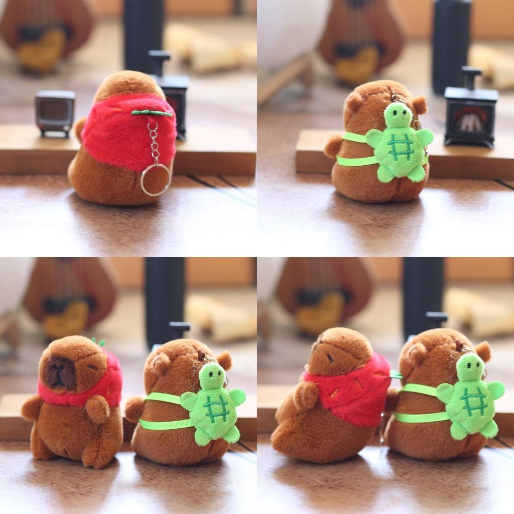 Capybara Plush Toy Keychain With Pp Cotton Fill For Kids Bag Charm Gift