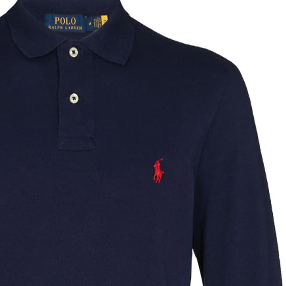 Polo Ralph Lauren Logo Вышитый однотонный длинный рукав рубашки поло мужские топы синий 710680790-046