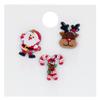 3pcs/set Christmas Brooch Set Elf Snowman Stocking Enamel Rhinestone Party Gift