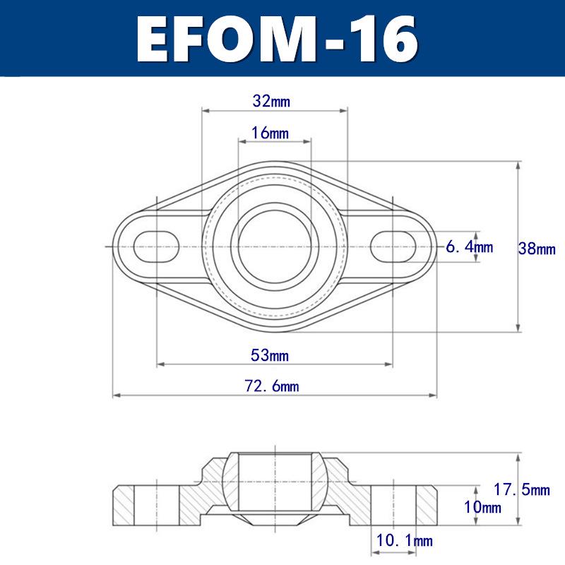 Engineering Plastic Bearing Base EFSM/EFOM/KSTM Series (Sizes: 8-30)