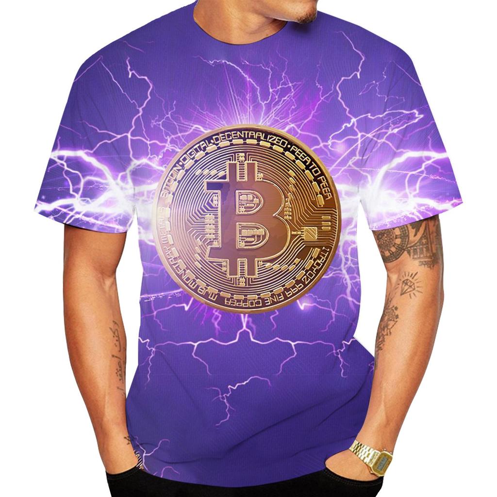 Новейшая футболка с принтом биткоина BTC Bitcoin 3D для мужчин/женщин, забавные футболки с короткими рукавами, классные летние футболки для мужчин, женщин и детей, пуловеры, топы 100-6XL