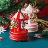 Рождественская карусель Музыкальная шкатулка Карусель Деревянная Изысканная Вращающаяся Деревянная Музыкальная шкатулка Интерактивная Мультяшная Детские Подарки Музыкальная шкатулка