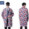 Unisex Dustproof Camouflage Labor Protection Coats with Logo Printing Option - Blue Long Coats