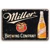 RetroBrew Miller Brewing Aluminum Sign - Glossy Logo - Charming Wall Decor for Man Caves & Beer Halls