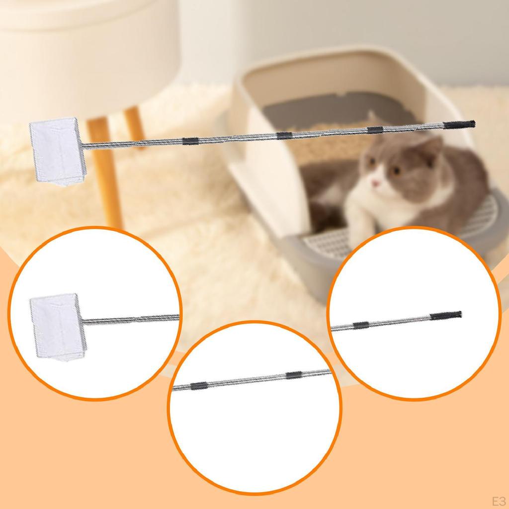 Cat Litter Extended Handle Cleaning Tool Premium Stainless Steel Versatile Metal Pooper Lifter