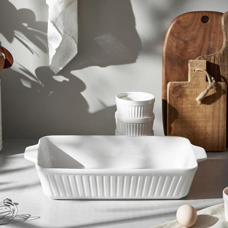 Керамическая форма для запекания, Доступна в 3 размерах Форма для лазаньи Глубокая для духовки, с ручками, Безопасная для духовки и прочная посуда для запекания лазаньи