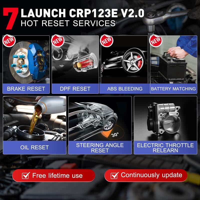 LAUNCH X431 CRP123E V2.0 OBD2 Сканер ENG ABS Подушка безопасности SRS АКПП Авто Диагностический Инструмент 7 Сбросов Читатель Кодов Автомобильные инструменты PK CRP123