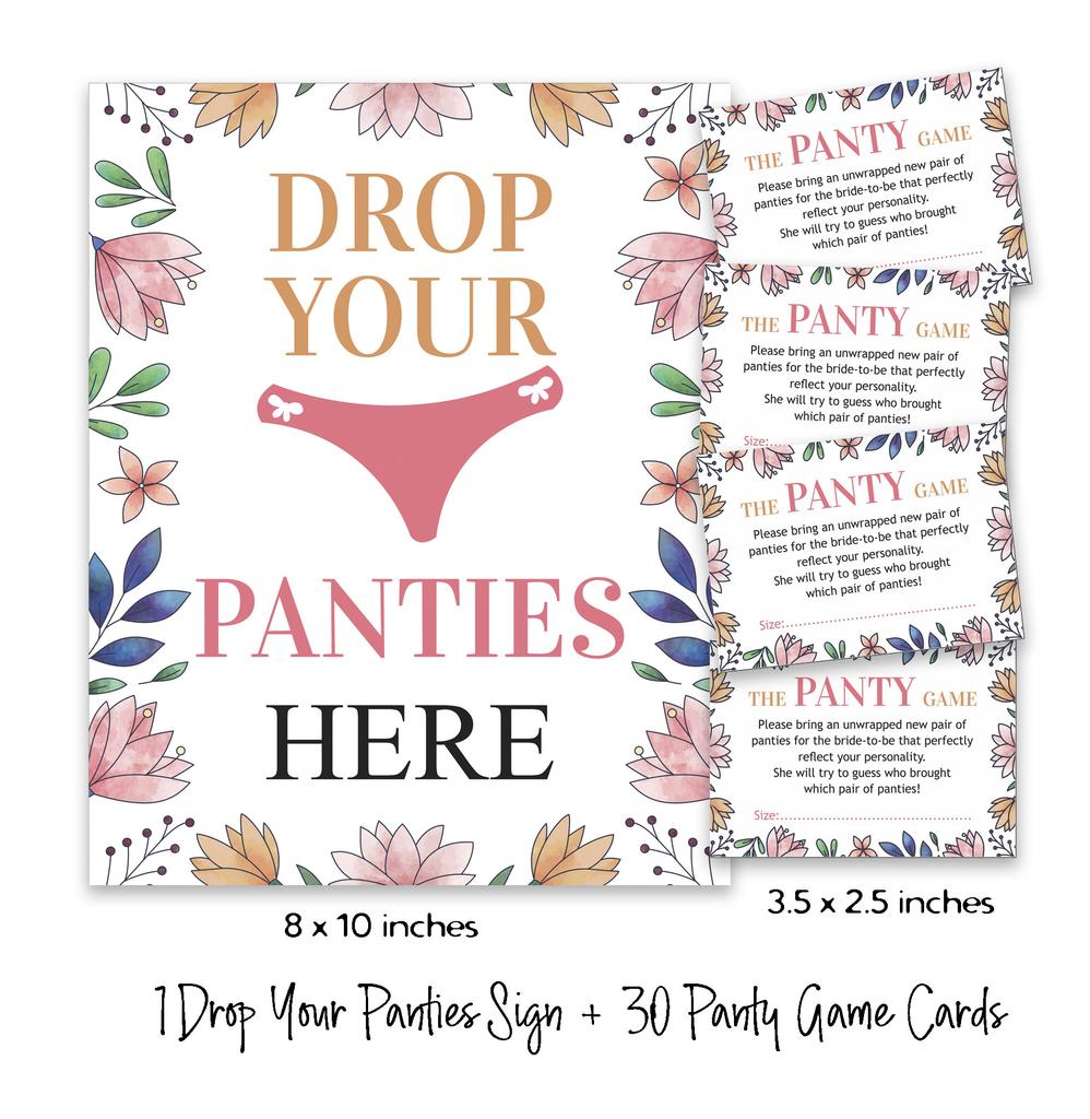 Inkdotpot Девичник, девичник, игра в трусики, цветочная игра в свадебный душ, 1 знак, размер 30