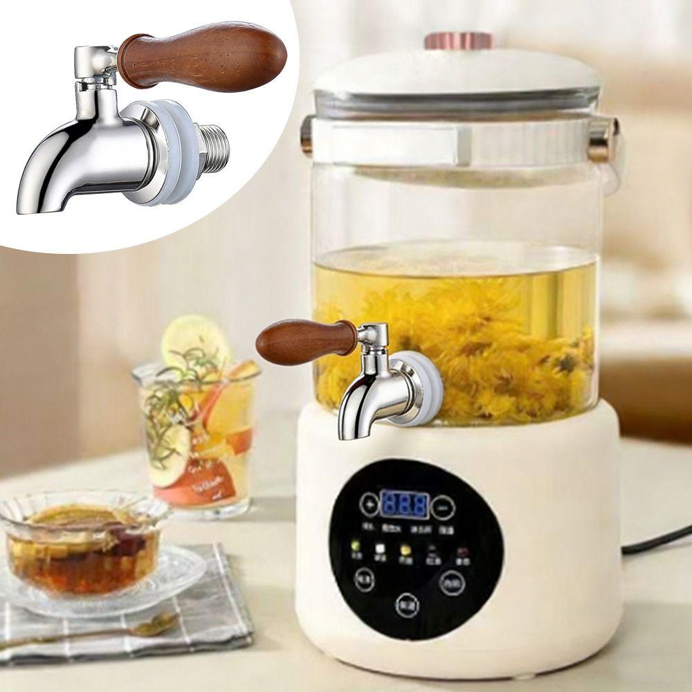 304 Stainless Steel Wine Barrel Faucet Wood Handle 16mm Size Beverage Dispenser Easy Install Water Holder Valve Bar Equipment 5