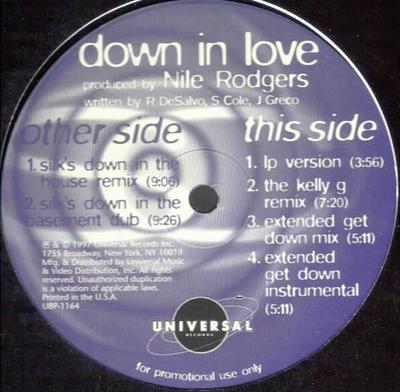 12-дюймовая пластинка SAMANTHA COLE Down In Love U8P1164 Universal Recor 1997 США Танцевальная Электроника Б/у