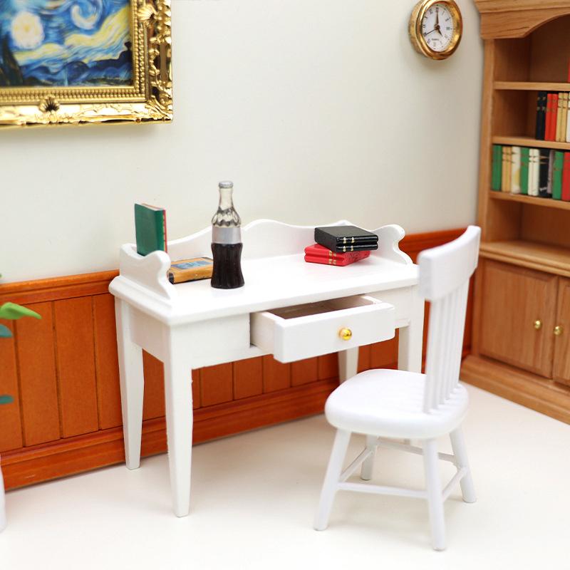 1:12 Миниатюрный кукольный домик, письменный стол, офисный стол, мебель, модель, домашний декор, игрушка, кукольный домик, аксессуары