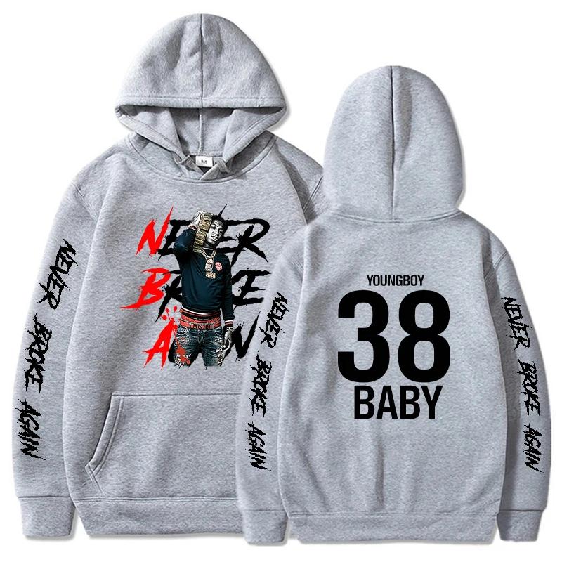 Never Broke Again Hoodie Men's Fashion YoungBoy Graphic Print Sweatshirt Women's Cool Casual Harajuku Sportswear Hooded Pullover