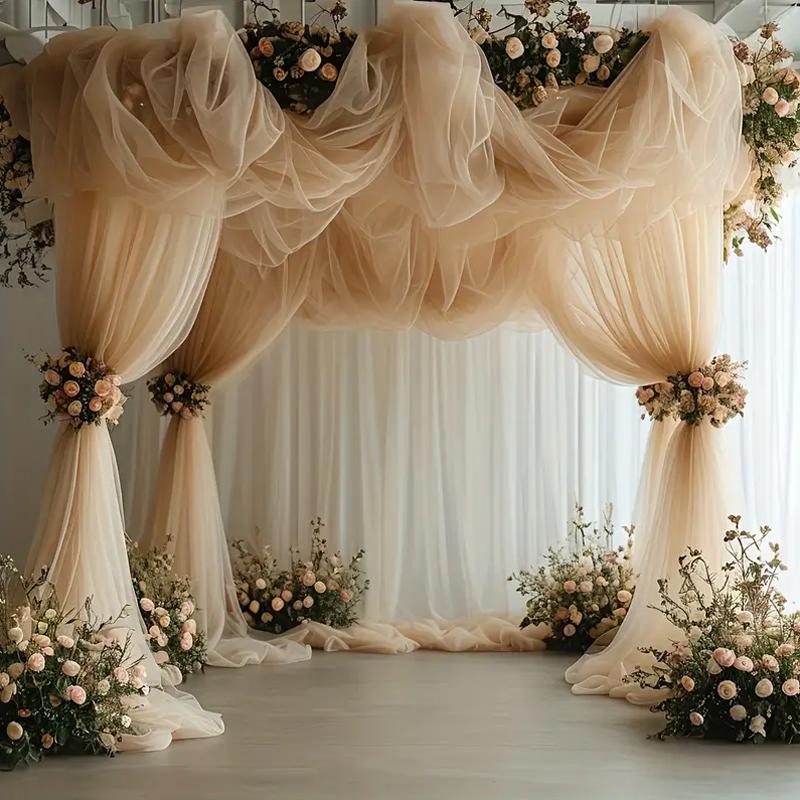 2 шт. полиэфирное волокно сетка пряжа шифон подвесной декор свадебная арка драпировка свадебное украшение 0.75x8м