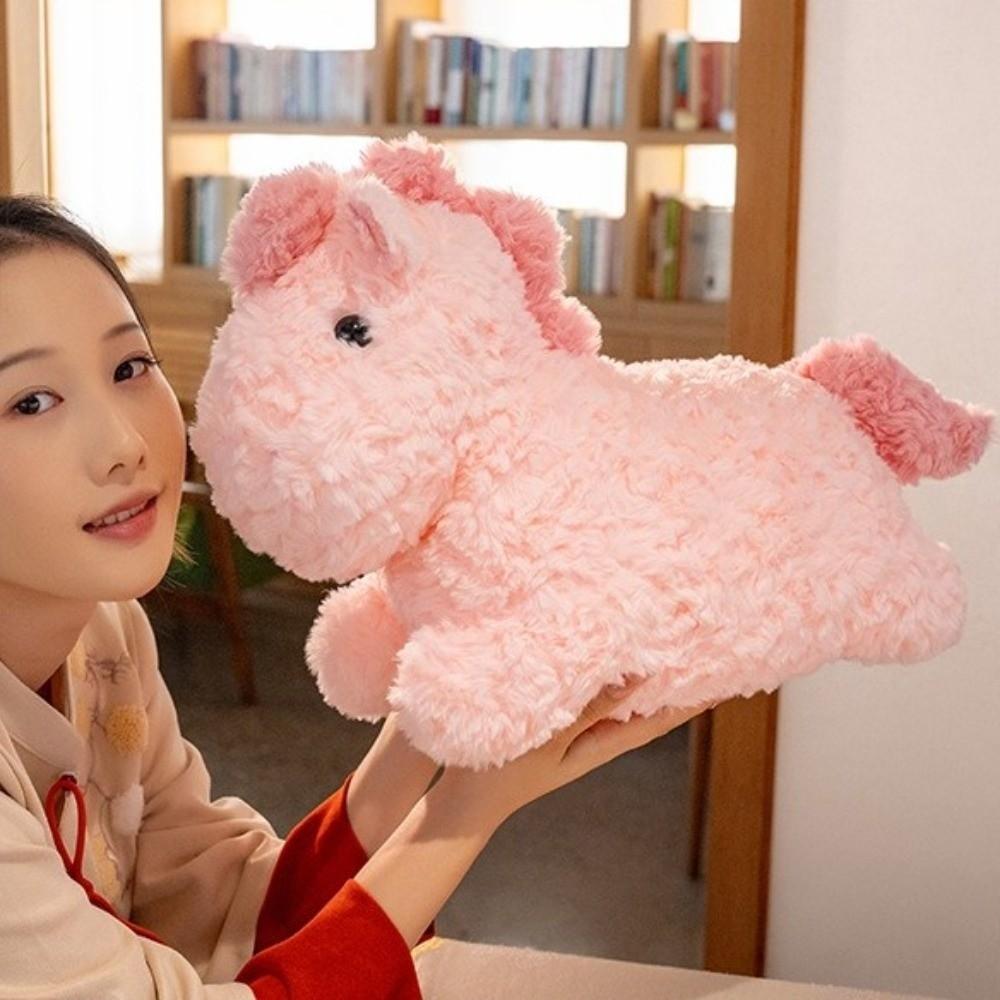 Soft Horse Plush Toys PP Cotton Filling Stuffed Animal Decoration Soothing Doll Birthday Gift