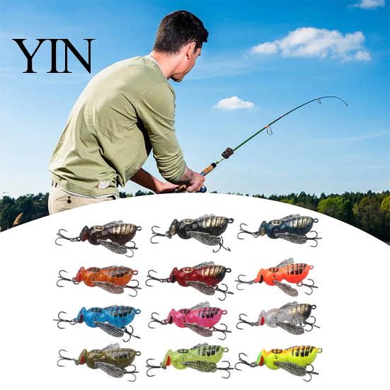 Floating Fishing Bait 5G/4.8CM Bionic Wasp Topwater Lure, Hard Hornet Lure with Acoustic Noise Steel Ball Ball, Artificial Insect for Freshwater