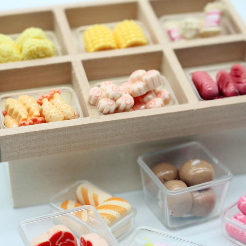 5 коробок/упаковка 1:12 Кукольный домик Моделирование Коробка Hotpot Барбекю Ингредиенты Модель Кукольный Дом Кухня Еда Миниатюра Декор Игрушка