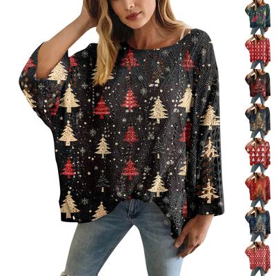 Рождественский вязаный крючком свитер для женщин, Рождественский вязаный пуловер, Рождественский уютный свитер на осень и зиму