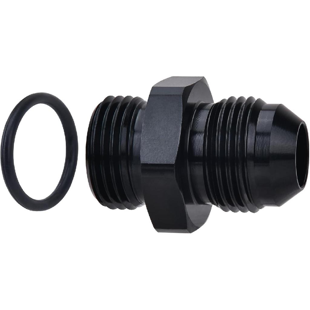 EVIL ENERGY 6AN Flare to AN6 ORB Male Fuel Rail Adapter Fitting Black 1PC