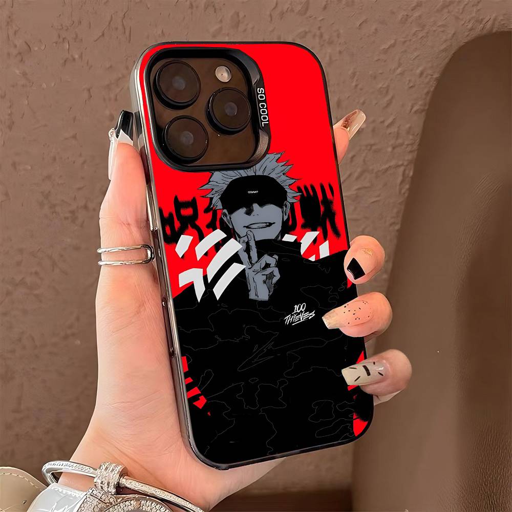 Чехол для телефона J-jujutsu kaisen для iPhone 17 17Air 16 15 14 13 12 11 Pro Max Plus Цветной Серебристый