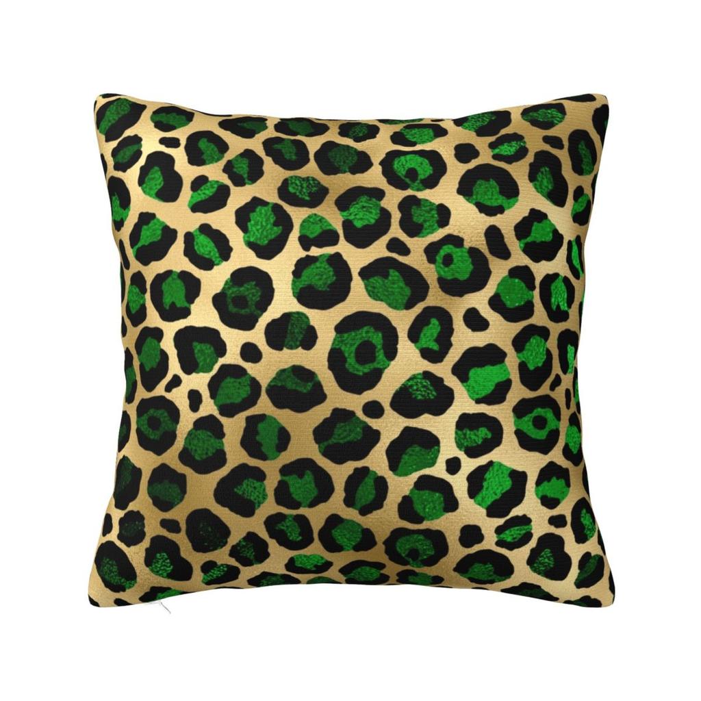 Emerald Green Leopard Print Square Pillowcase Cushion Cover Pillow Case Throw Pillow Cover For Home Sofa Living Room