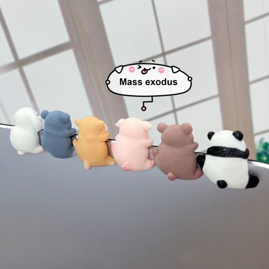 Миниатюрное украшение в виде животного из смолы, лежащая фигурка животного, коллекционное украшение в виде медведя панды коалы