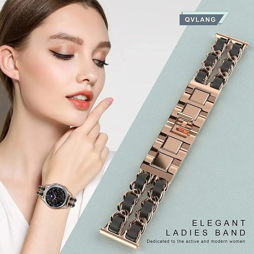 Металлический+Кожаный ремешок для Samsung Galaxy Watch 8 Classic 46мм/Ultra 47мм Модный браслет для Galaxy Watch 8 44мм 40мм Спортивный ремешок