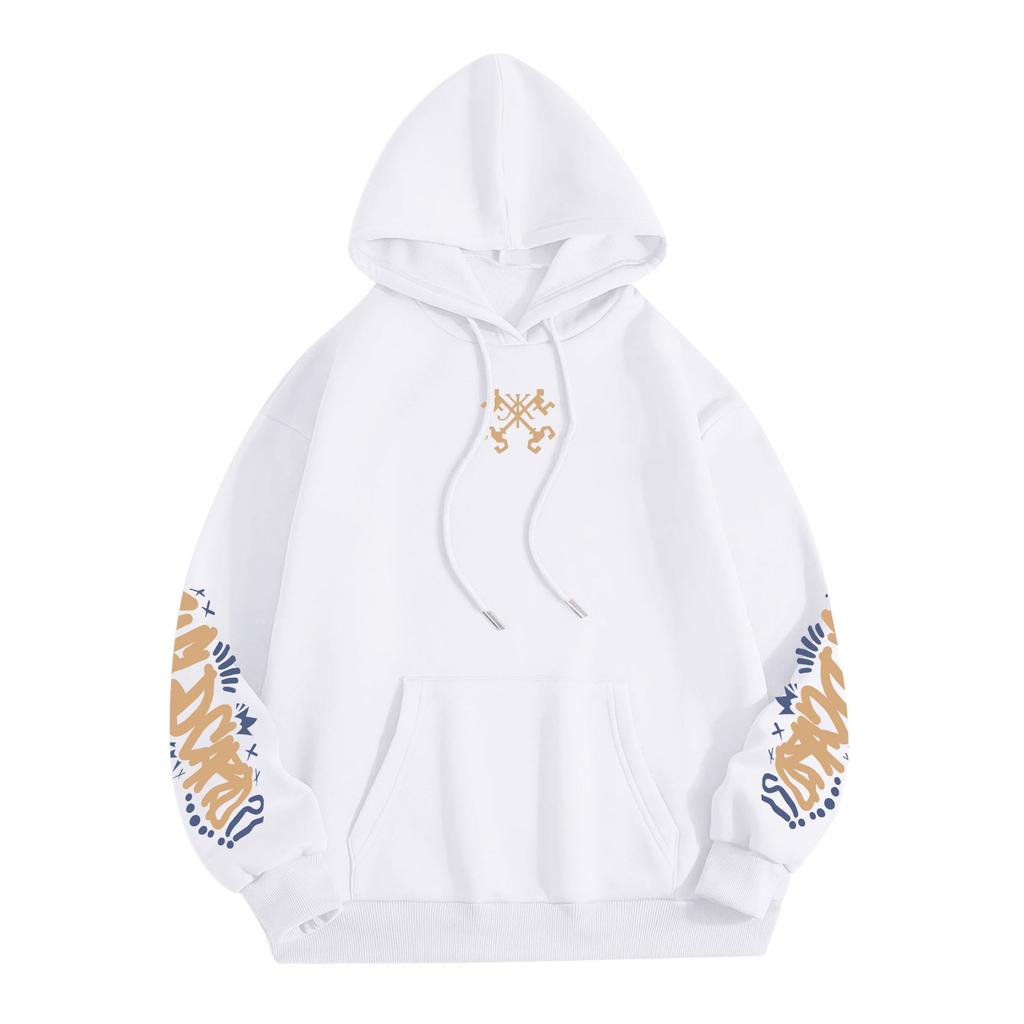 Женская модная повседневная универсальная повседневная толстовка с капюшоном, повседневная толстовка с длинными рукавами и нашивками сверху