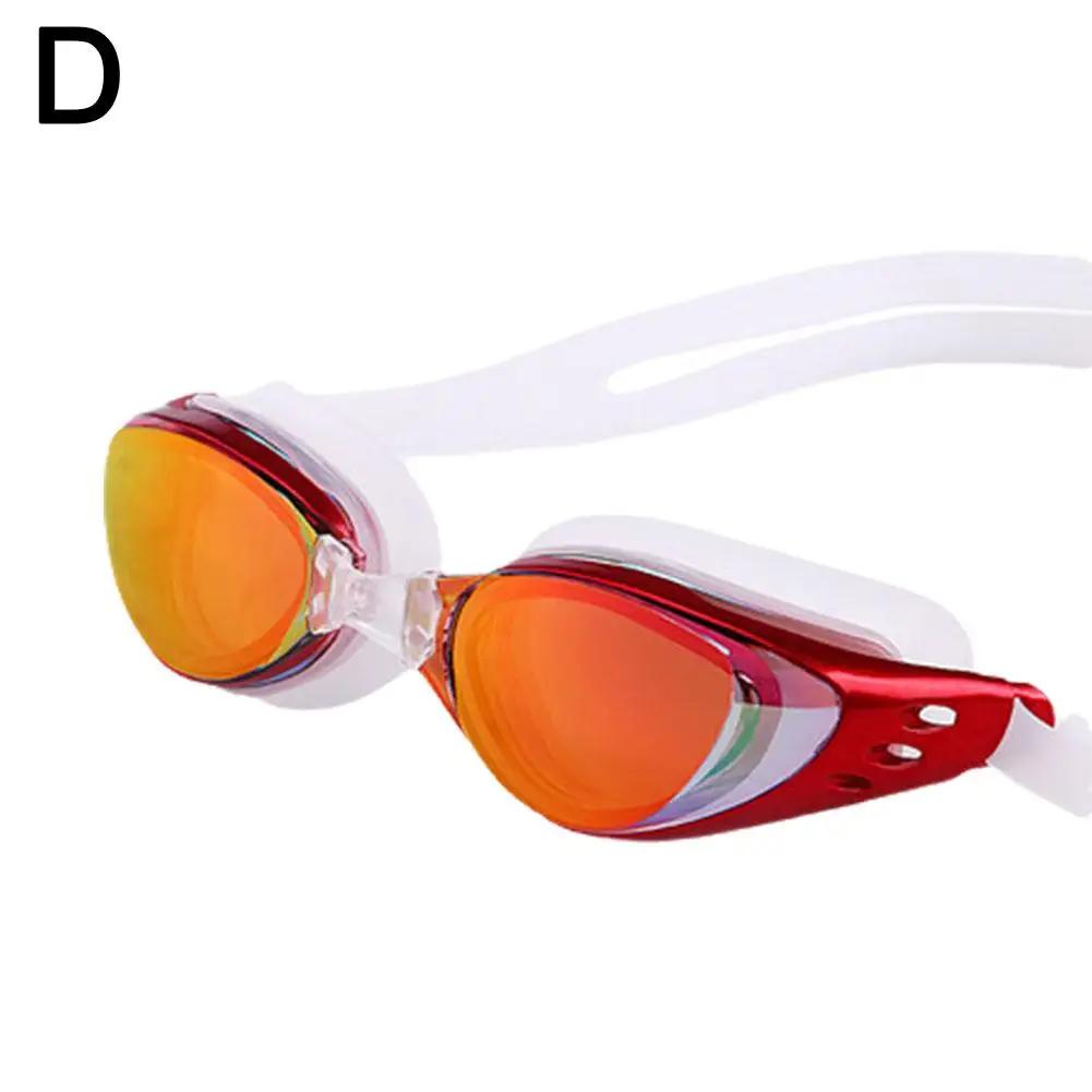 Очки для плавания для взрослых мужчин и женщин, водонепроницаемые и антизапотевающие, с гальваническим покрытием, с большой оправой, очки для плавания T6D3