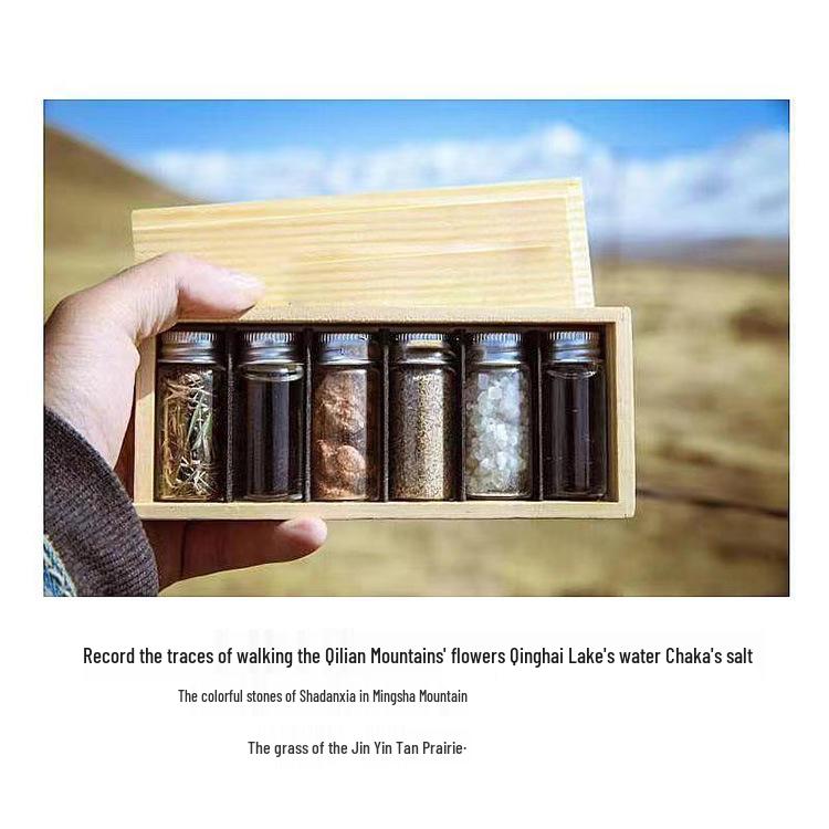 Agarwood Travel Bottle Set: Creative Gift with Wooden Box, Aluminum Lid & Wood Stopper.