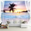 3d Seaside Landscape Wallpaper Coconut Tree Window Wall Mural Living Room Bedroom Wall Papers Home Decor