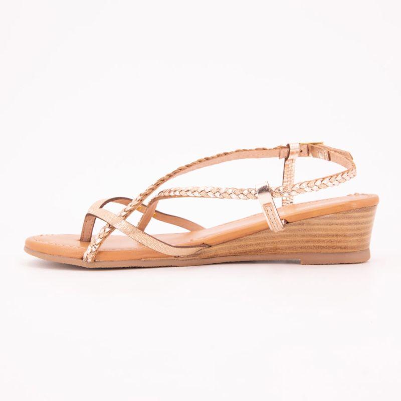 Женские переливающиеся босоножки Homatres из кожи на танкетке с плетением LES TROPEZIENNES PAR M.BELARBI