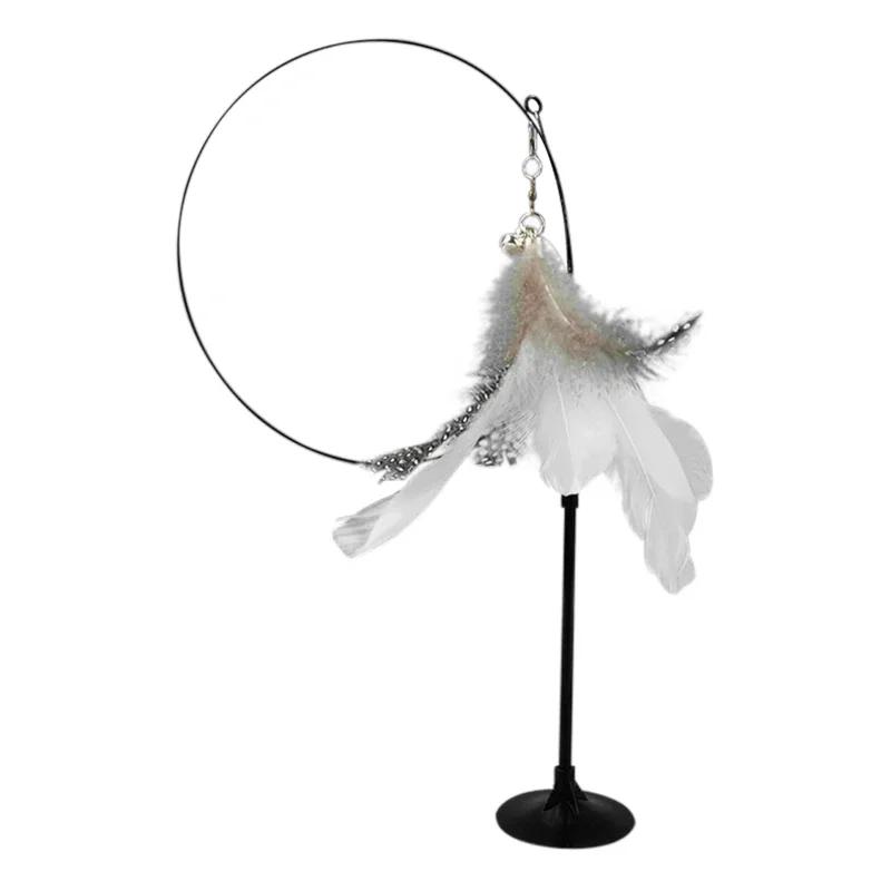 Интерактивная игрушка для кошек Handfree Cat Stick Играющий котенок Играющий тизер Палочка Игрушка на присоске Птица/перо Кошачья палочка Товары для домашних животных