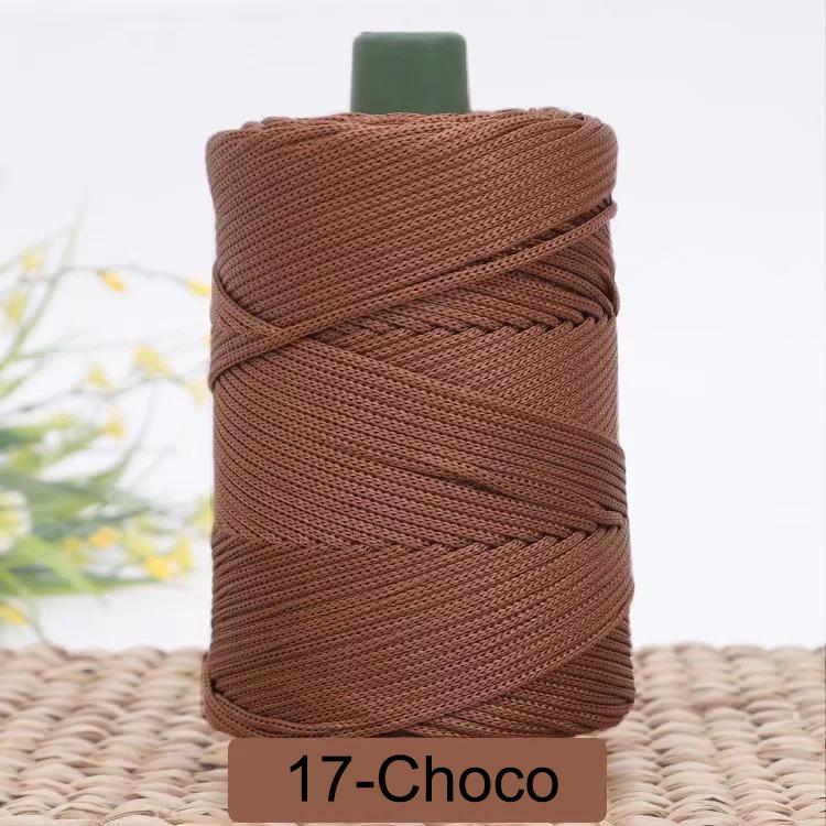 3 мм Цветной Крученый Плетеный Шнур, Полая Нить, Полиэстеровый Шнур Макраме, Черная Пряжа для Вязания Крючком, Пряжа для Вязальщицы