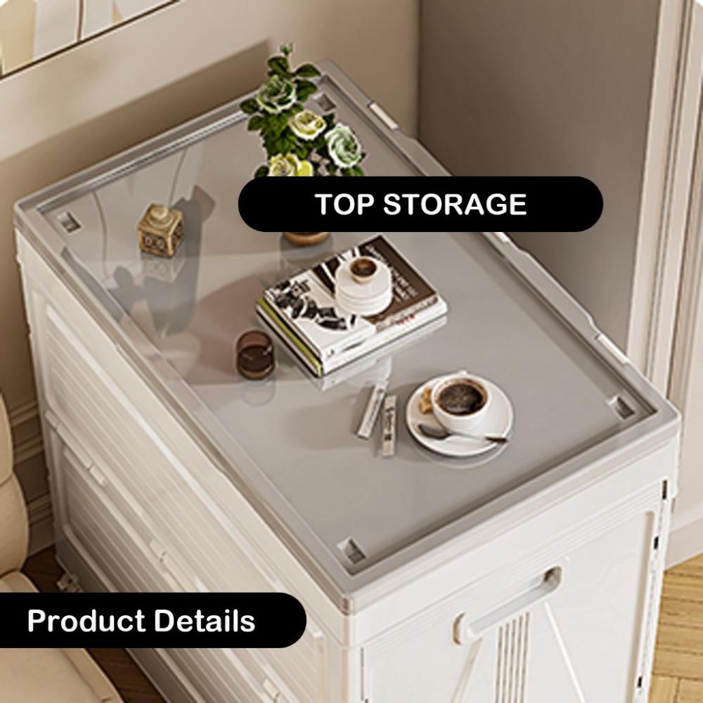 With Wheels Wardrobe Storage Box Clamshell Design Toy Storage Box Household Use