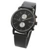 Unisex Watch Simple Thin Analog Quartz Chronograph Leather Belt Black BKBK [Salvatore Marra] Men's Women's