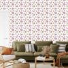 Easter wallpaper white, light gray and coral for living room and bedroom 50x1000