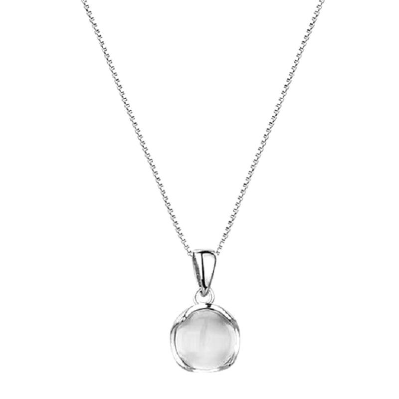 Круглое ожерелье с подвеской из белого халцедона в китайском стиле, винтажная цепочка для ключицы из сплава для женщин, ювелирные изделия, подарок на вечеринку