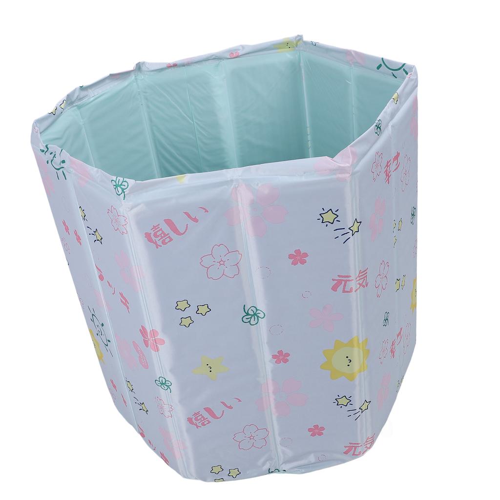 Foldable Bathtub Portable Soaking Bath Tub Ice Hot Universal for Adults Kids Year Round Use 80x65cm