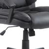 Desk Chair, PU Leather Office Chair with Adjustable Height and Swivel Wheels, for Home Work Study, Black