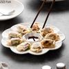 Chinese Ceramic Dumpling Plate Hotel Restaurant Sashimi Sushi Plate Food Decoration Dessert Plate Kitchen Creative Tableware