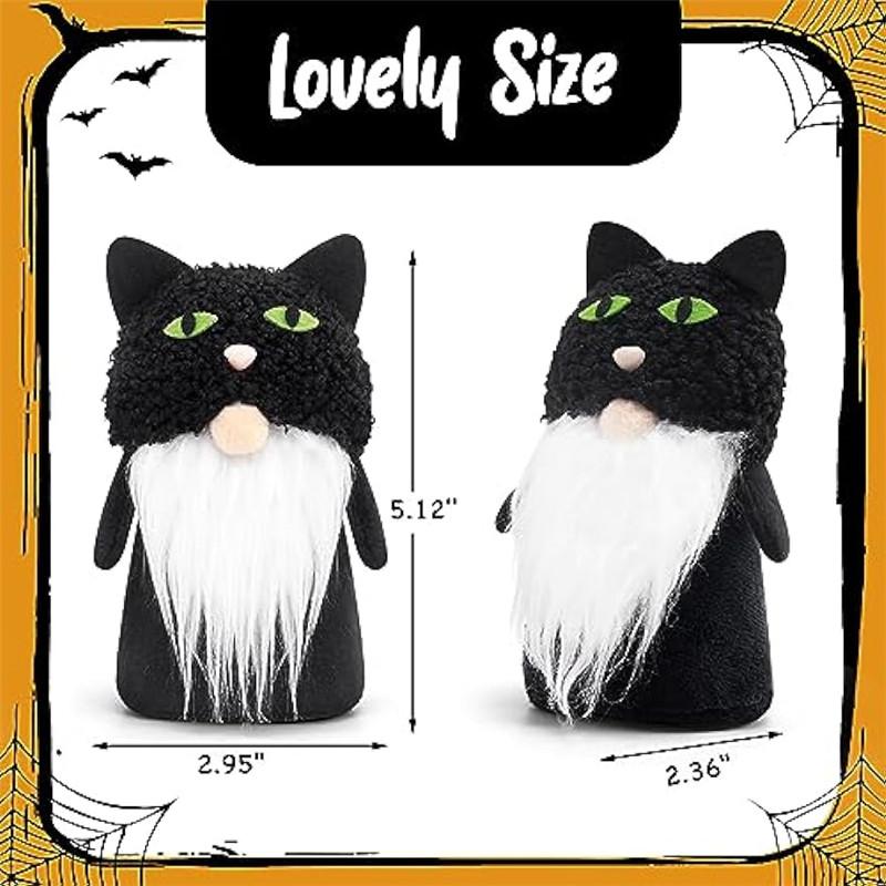 Черная кошка, гномы, плюшевые украшения на Хэллоуин, 3 шт., милые куклы, подарок для детей, шапки с тыквой дьявола, шведский безликий эльф, гном, коллекционная вещь