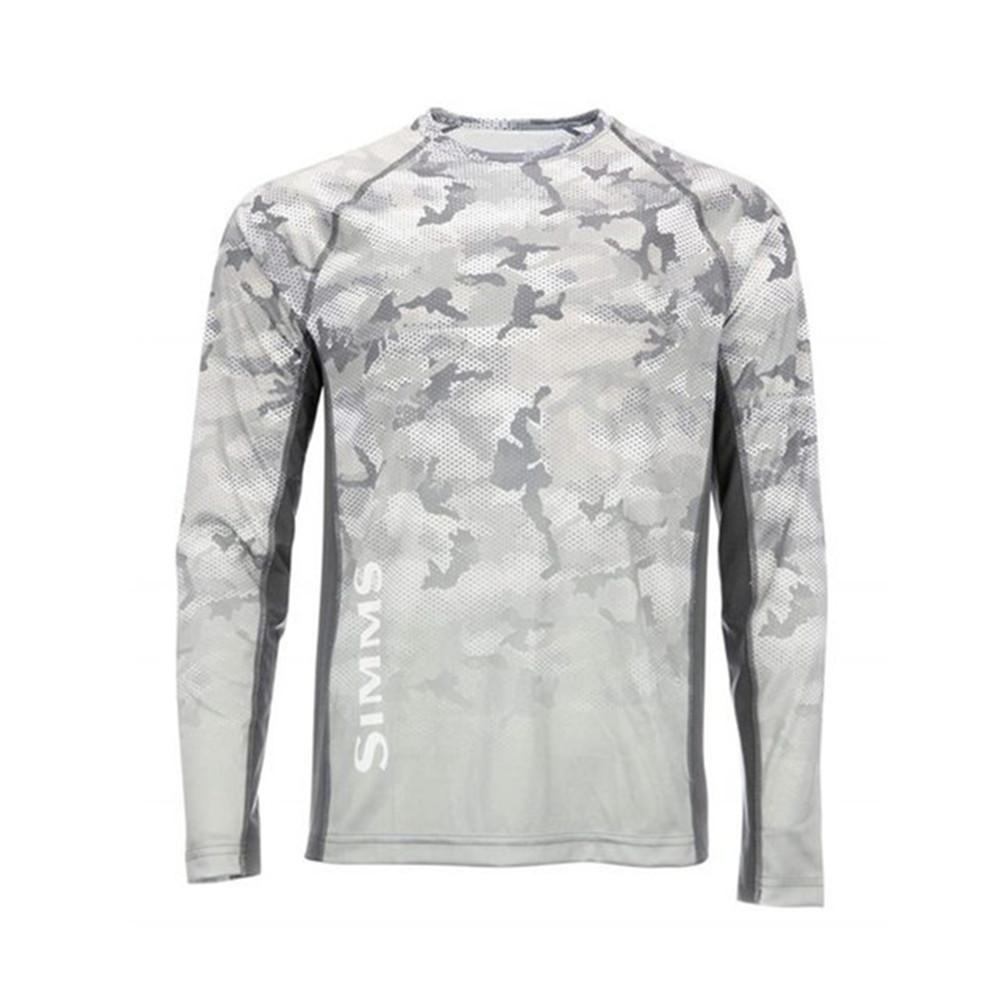 SIMMS camouflage fishing suit Luya long-sleeved crew neck T-shirt men's summer sunscreen suit quick-drying breathable fishing suit